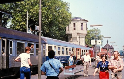 Niebüll Bahnhof 1979 Wasserturm (1)