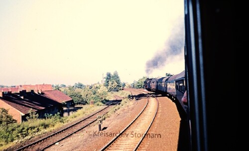 Rendsburg Bahnhof Hochbrücke Dampflok BR 050 Nord Ostsee Kanal 1969 (1d)