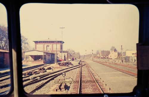 Leck Bahnhof zwischen Flensburg und Sylt 1974 VT 698 998 (1)