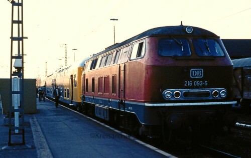 BR 216 093 Dosto Doppelstockwagen LBE Lübeck Büchener Bahnhof Königslutter 1980