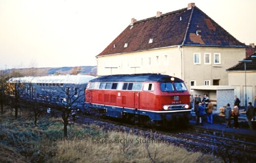 BR 216 093 Dosto Doppelstockwagen LBE Lübeck Büchener Bahnhof Neu Büddenstedt Bahnhof 1980