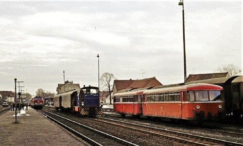 Walsrode Bahnhof 1980 VT 98 BR 698 Schienenbus Deutz Lok