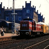BR-291-V90-OHE-Dosto-Doppelstockwagen-LBE-Lubeck-Buchener-Bahnhof-Minden-1982