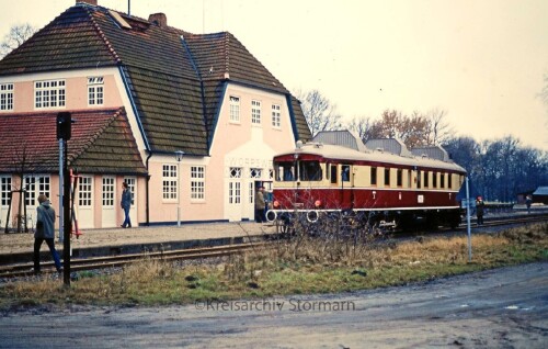 Worpswede Bahnhof VT 761 Nürnberg 1980 (1)
