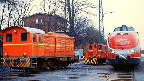 Harsefeld Bahnhof 1979 VT 11.5 BR 601 IC V 36 von Bremen Eisenbahnmuseum Besuch