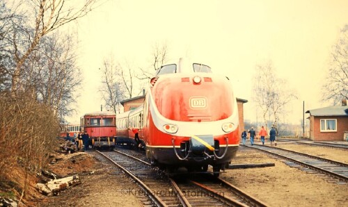 Harsefeld Bahnhof 1979 VT 11.5 BR 601 IC von Bremen, Eisenbahnmuseum Besuch (4)