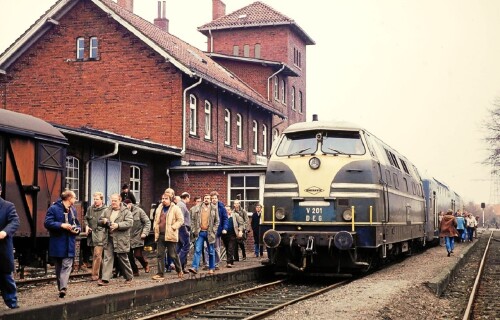 Bremen 1982 Farge Bahnhof Deutz 2000 V 201 LBE DoSto Doppelstockwagen Sonderzug Sonderfahrt (1)