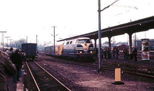 Bremen 1982 Farge Bahnhof Deutz 2000 V 201 LBE DoSto Doppelstockwagen Sonderzug Sonderfahrt (4)