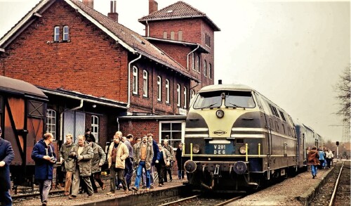 Bremen 1982 Farge Bahnhof Deutz 2000 V 201 LBE DoSto Doppelstockwagen Sonderzug Sonderfahrt (5)