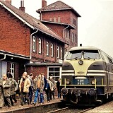 Bremen-1982-Farge-Bahnhof-Deutz-2000-V-201-LBE-DoSto-Doppelstockwagen-Sonderzug-Sonderfahrt-5