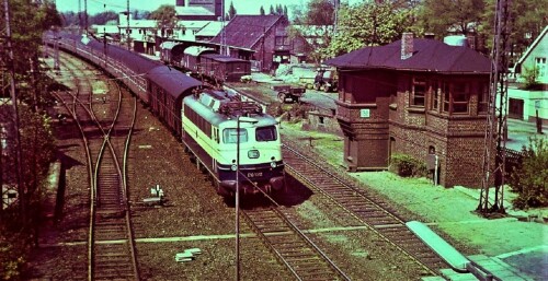 1966 Winsen Luhe Bahnhof E10 1312 TEE Rheingold vor Eikzug auf Abwegen