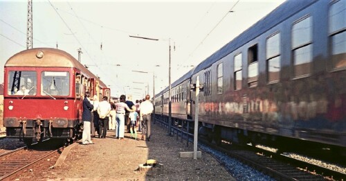 1974 Lüneburg Bahnhof MAK Triebwagen Schnellzug D Zug