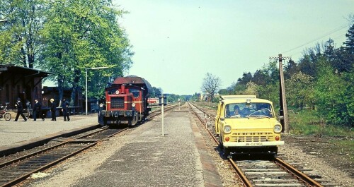 1974 Trittau Bahnhof Rangieren Gleise Schienen Köf 3 BR 323 (1)