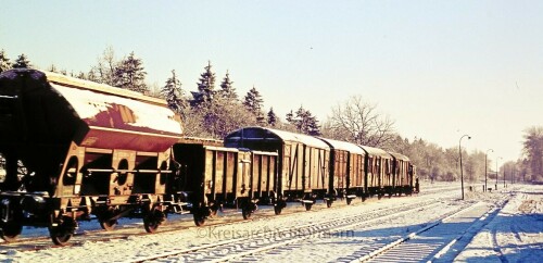 1974 Trittau Bahnhof Rangieren Gleise Schienen Winter (1)