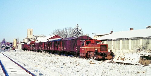 1974 Trittau Bahnhof Rangieren Gleise Schienen Winter (2)