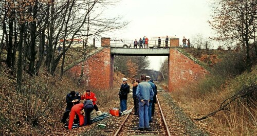 Dwerkathen Bahnhof Haltestelle 1977 Schienerückbau Stilllegung Bahnstrecke Schwarzenbek Bad Oldesloe