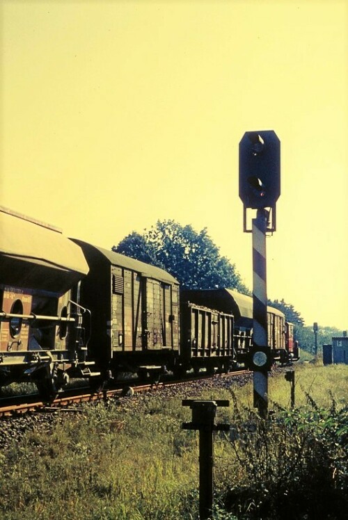 Mollhagen Bahnhof Haltestelle 1969 Raiffeisen Eisenbahn Gleise Köf3 Rangieren g (2)