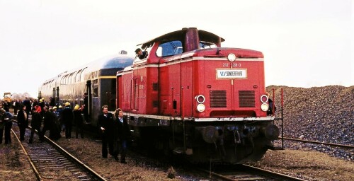 Mollhagen Bahnhof Haltestelle 1980 Sonderfahrt LBE DoSto Doppelstockwagen DAB 50 BR 212 (1)