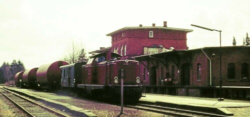 Trittau Bahnhof 1975 BR 212 Schwertransport (2)