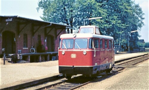 Trittau Bahnhof 1976 Streckenfahrzeug Draisine DB