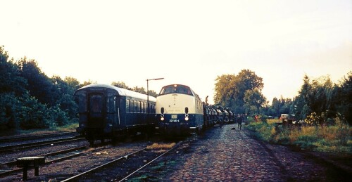 Trittau Bahnhof 1979 BR 221 145 ozeanblau beige Herbstmanöver Militär Bundeswehr Paner Verladung Ver