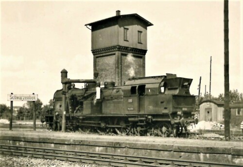 schwarzenbek Bahnhof 1959 br78 Wasserturm a (2)