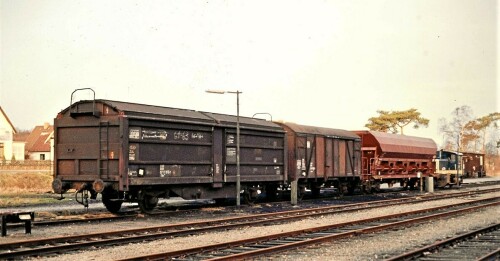 trittau Bhnhof 1981 letzter Güterverkehr Köf 3 BR 323 BR 333 ozeanblau beige DB Deutsche Bundesbahn 