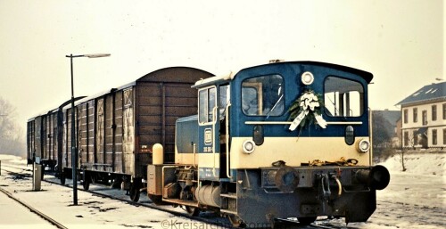 trittau Bhnhof 1981 letzter Güterverkehr Köf 3 BR 323 BR 333 ozeanblau beige letze Fahrt (5)