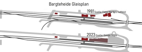 GLP Gleisplan Bargteheide 1901 bis 2023 Vogelfluglinie Hamubrg Lübeck LBE (2)