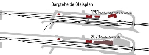 GLP Gleisplan Bargteheide 1901 bis 2023 Vogelfluglinie Hamubrg Lübeck LBE 1280Pix (1)