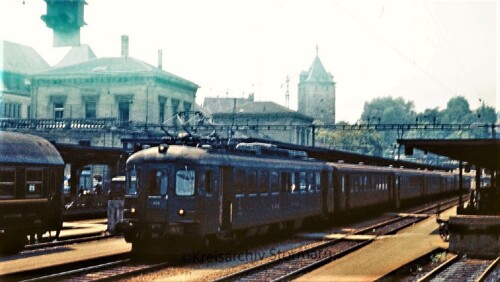 1973 SBB Bahnhof schaffhausen schweizer Oberleitung Schweiz (1)