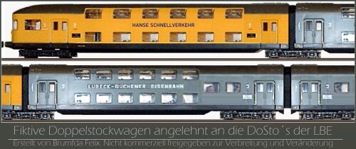 Lübeck Büchener Eisenbahn LBE Doppelstockwagen DW 8 50 80 26 DAB 50 (1)