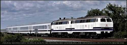 BR 218 Doppeltraktion IC Intercity Epoche 6 Marschbahn sylt bahn