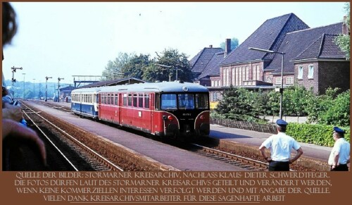 BR 515 ETA 515 rot VT 08.5 stylle Schleswig Bahnhof 1979