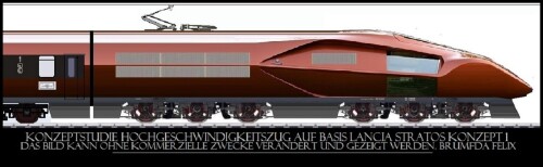 Triebzug ICE DB Lancia Stratos Zero Concept 1 Konzept Hochgeschwindigkeitszug Intercity Express (2)