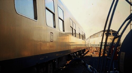 BR 719 BR 614 BR 218 Schienenprüfzug DB Systemtechnik Bahnhof Bad Oldesloe 1979 (2)