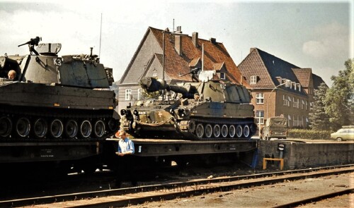 Herbstmanöver Militärtransport Zug Bahnhof Bad Oldesloe 1979 dänische Streitkräfte