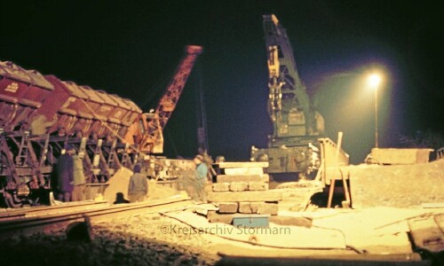 Krupp Ardelt Kranwagen Dampfkran Bauart Bauzug Bahnhof Bad Oldesloe 1976 Gleisvorfeld DB (2)