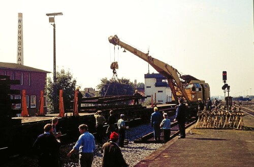 Schwerlastkran Schienenkran DB Bahnhof Bad Oldesloe 1977