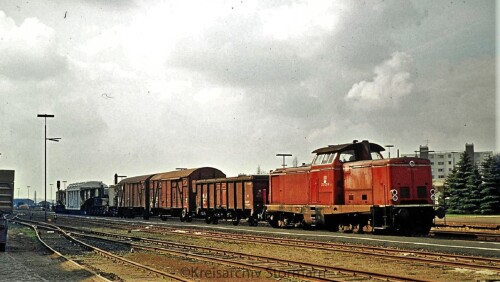 Transformator Transport Schiene Schwerlasttransport BR 212 Bahnhof Bad Oldesloe 1979 (9)