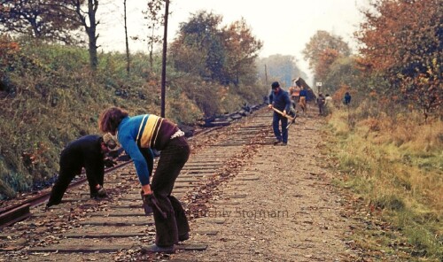 Blumendorf Bahnhof 1974 Gleiserneuerung Industriegleis (4)