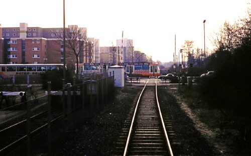 Braunschweig Eisenbahnstrecke Ehlershausen 1984 Bahnübergang