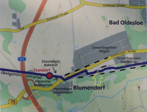 EBOE Bahnstrecke Bad Oldesloe Ulzburg Elmshorn Schautafel Lehrpfad Blumena 2023 (1)