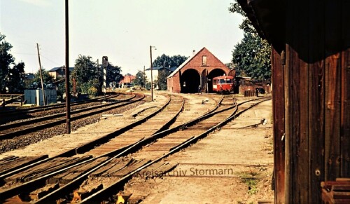 Bahnhof Barmstedt 1973 Lokschuppen VT 798 998 DKW Weiche Nebenstrecke Bad Oldesloe Elmshorn EBOE (2)