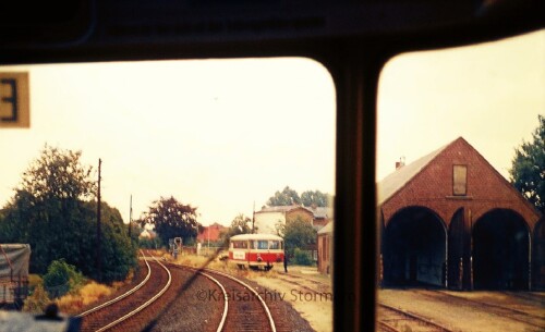 Bahnhof Barmstedt 1973 Lokschuppen VT 798 998 DKW Weiche Nebenstrecke Bad Oldesloe Elmshorn EBOE (4)