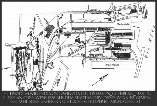 GLP Cuxhaven Gleisplan 1928 Amerikhafen