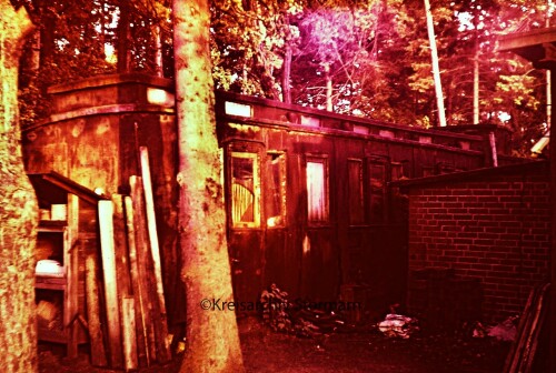 Bahnhof Trittau 1966 alter preußischer Reisezugwagen als Hütte Schuppen b