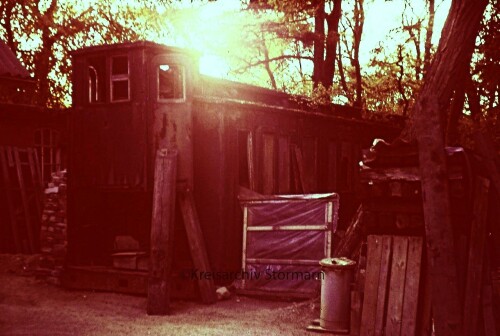 Bahnhof Trittau 1966 alter preußischer Reisezugwagen als Hütte Schuppen d (1)