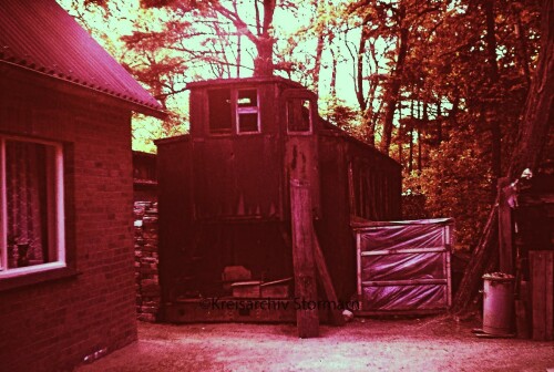 Bahnhof Trittau 1966 alter preußischer Reisezugwagen als Hütte Schuppen d (2)