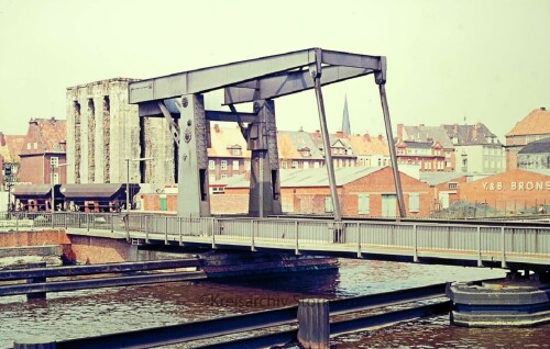 Emden Zugbrücke Eisenbahnbrücke Schüttwagen 1975